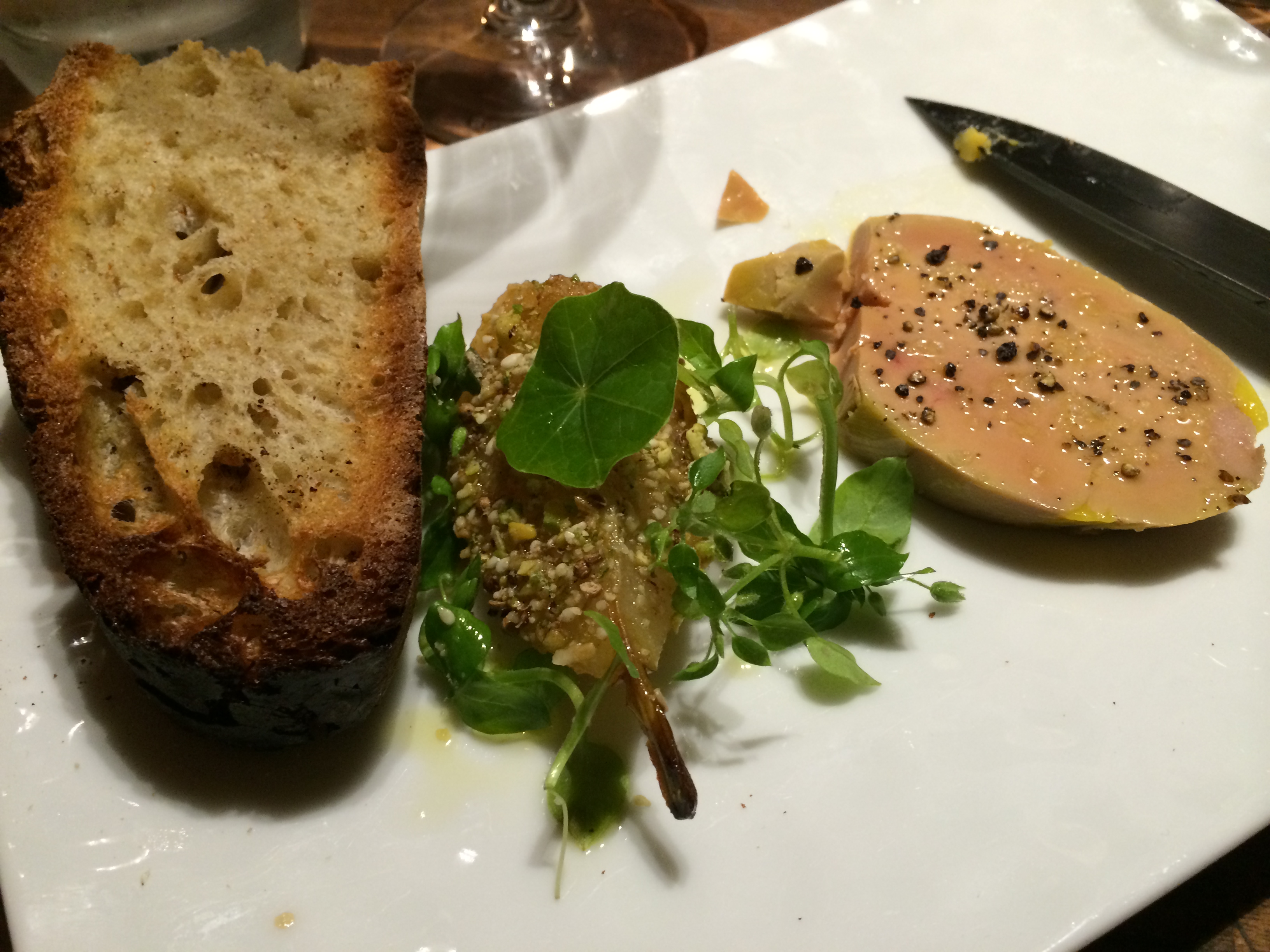 Foie Gras Torchon, Pear, Oriental Bread Crumbs
