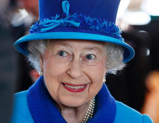 Queen Elizabeth , Dressed In Giants Big Blue