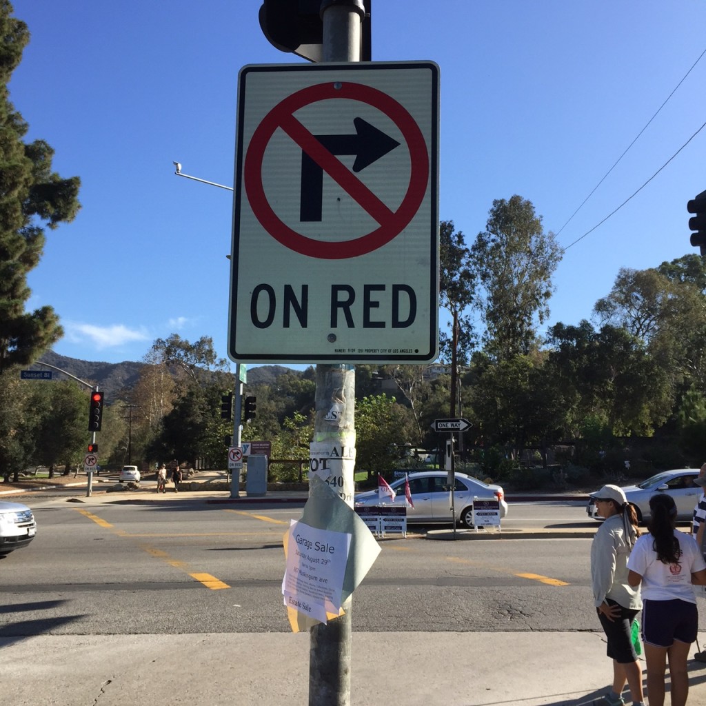 No Turn On Red at Intersection of Temescal & Sunset Blvd.