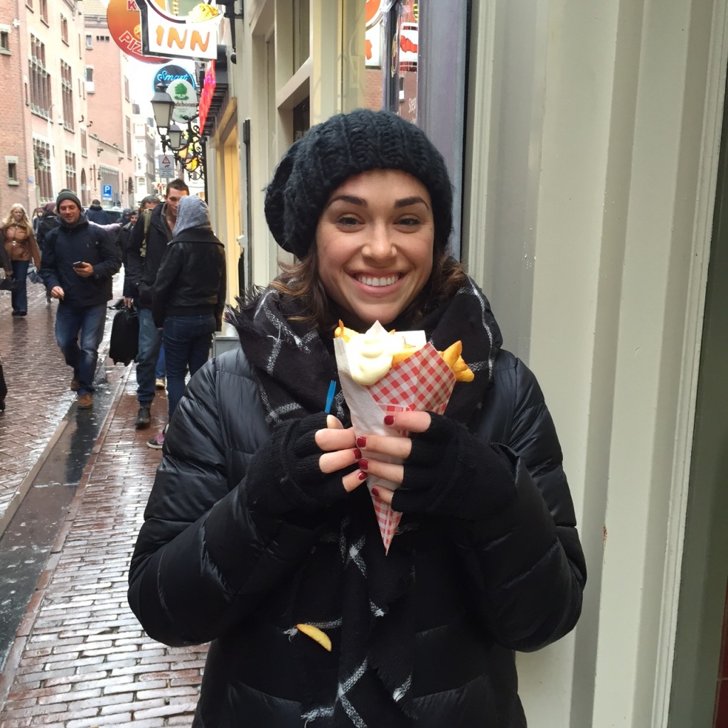 Courtny With Frites in the Red Light District