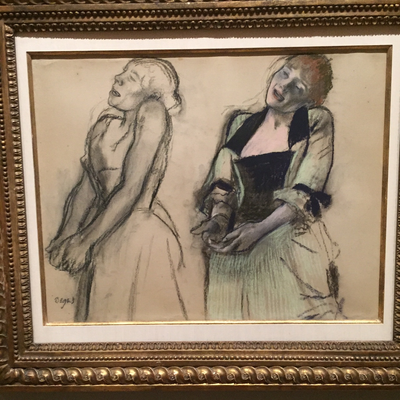 Two Studies For Music Hall Singers 1878-80/Pastel and charcoal on gray paper