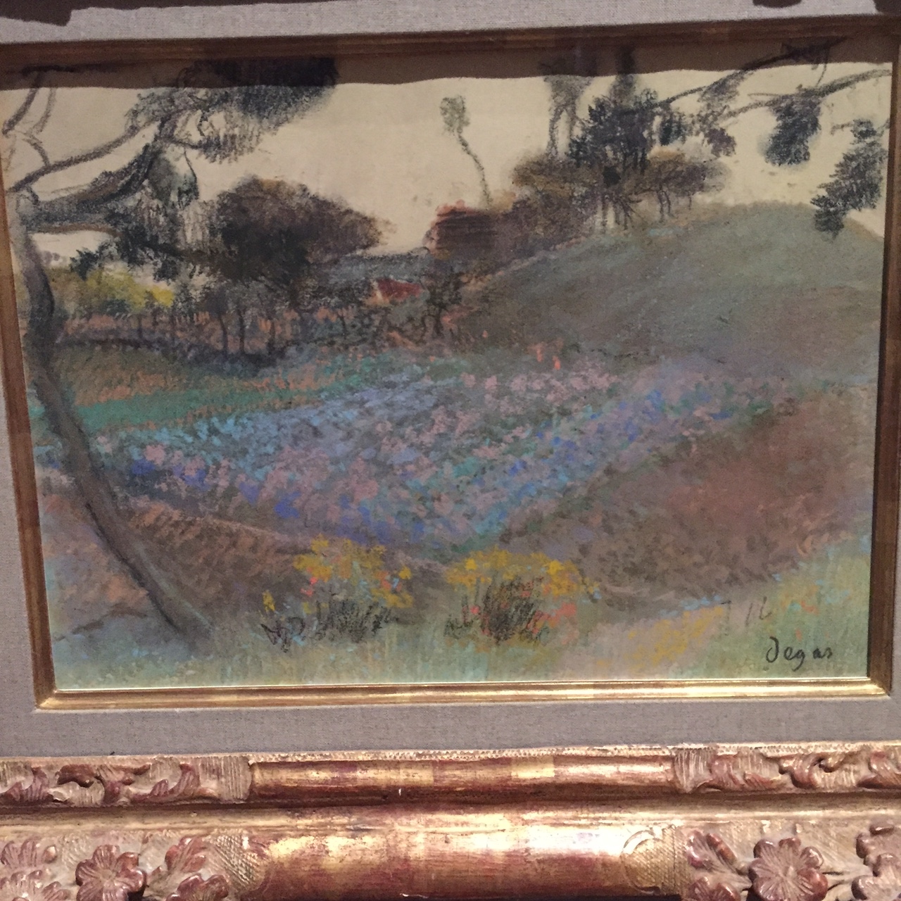 Field of Flax 1892/Pastel over monotype in oil on paper