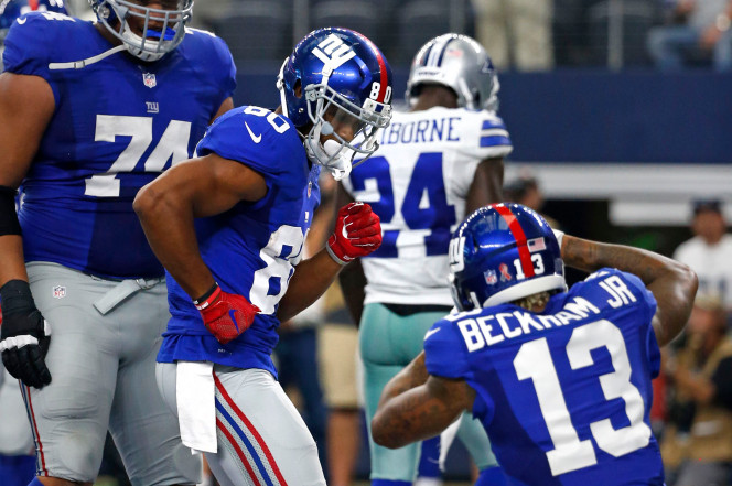 NY Giant dances the salsa after scoring a TD